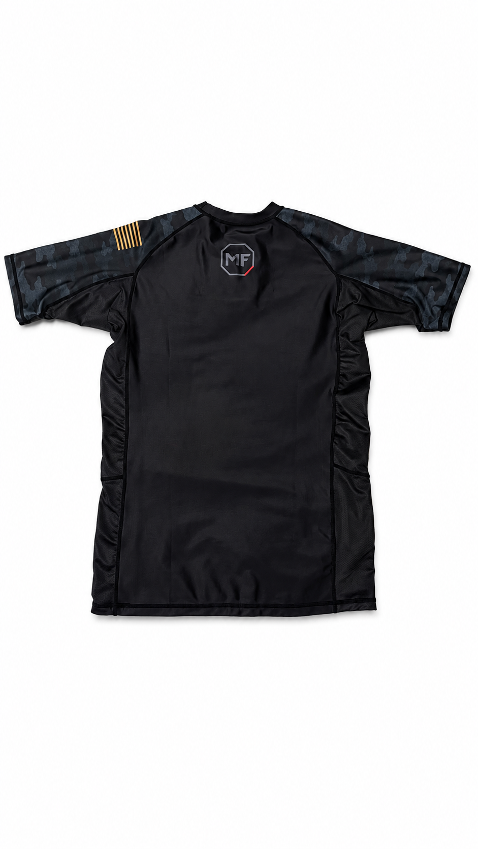 Mat Frog Men's Short Sleeve BJJ Rash Guard - No Gi Jiu Jitsu Compression Shirt, Moisture Wicking Grappling Top, Black/Camo